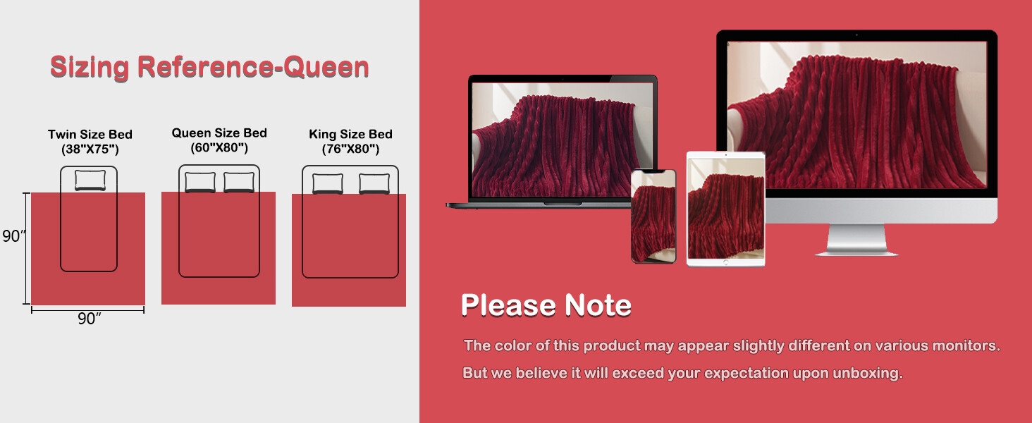 NEWCOSPLAY Premium Silky Flannel Fleece 3D Ribbed Jacquard Lightweight Bed Blanket