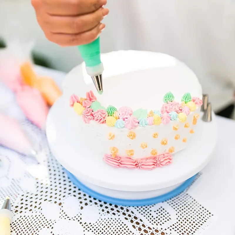 413pcs cake decorating supplies cake decorating   rotating turntable piping icing tips baking supplies cupcake decorating kit 4