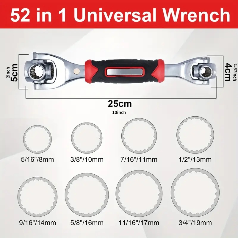 upgrade your toolbox with this 52 in 1 universal socket wrench 360 rotating head powerful magnet details 0