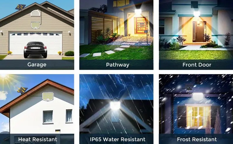 1pc solar floodlight standalone solar panel with 16 4 ft approx 5 m power cord 153 led 210 led 3000 lumen solar light adjustable angle ip65 waterproof ligth for porch patio garage camping details 9