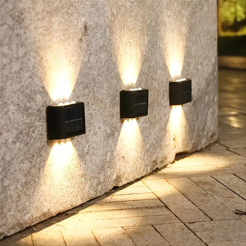 2pcs solar wall lights outdoor garden lights household waterproof landscape lights villa garden wall washing lights outdoor aisle wall lights free cloth wire details 4