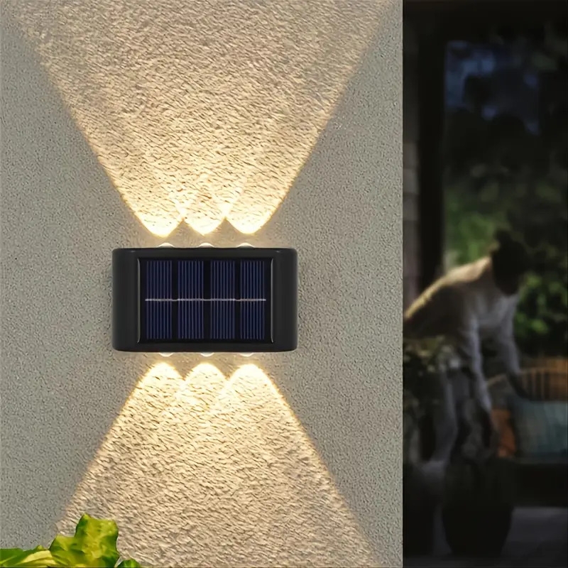 2pcs solar wall lights outdoor garden lights household waterproof landscape lights villa garden wall washing lights outdoor aisle wall lights free cloth wire details 7