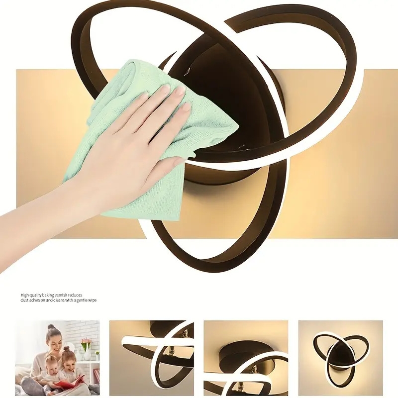 1pc led 3000k 4000k 6000k ceiling light modern simple ceiling light bedroom living room aisle corridor balcony kitchen restaurant balcony led light black ac85 265v wide voltage details 5