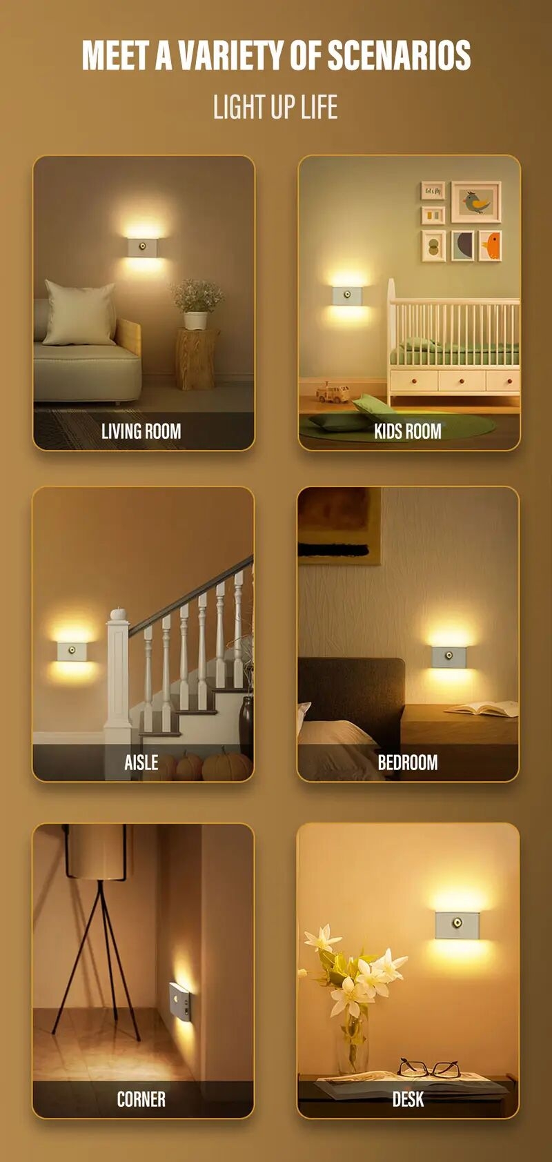 1pc 2pcs 4pcs led smart sensor night light wireless usb rechargeable sensor wall light with motion sensor upper and lower glow protect eyes suitable for bedroom hallway cabinet bathroom kitchen drawer details 8