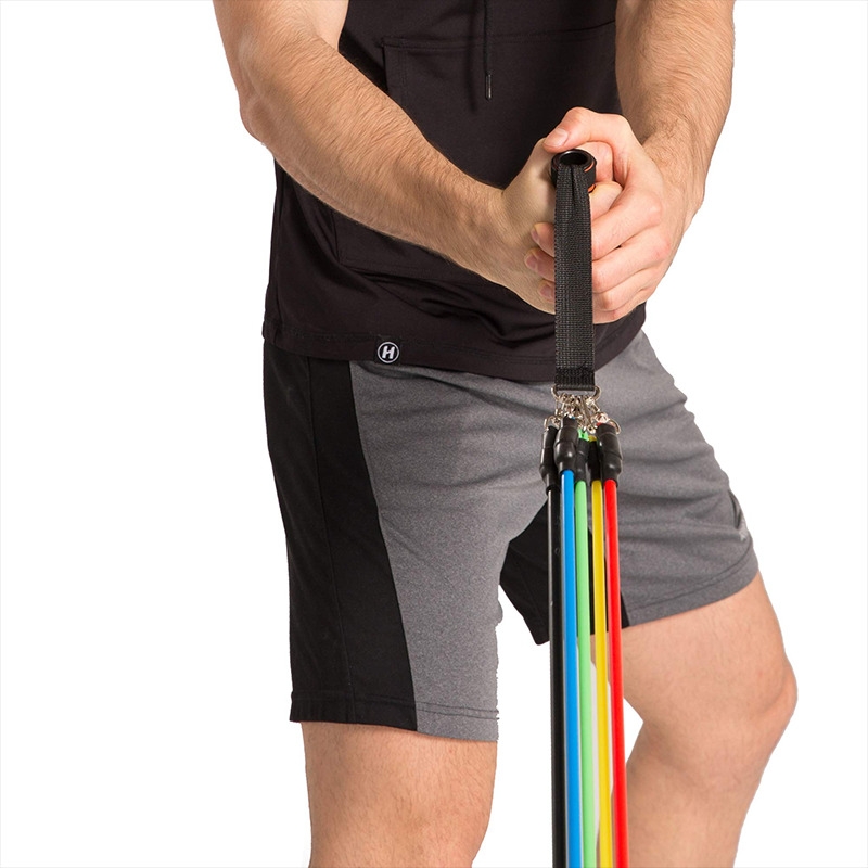 High Quality Rubber Gym Fitness Elastic Hip Loop Exercise Strong Training Resistance Bands Set 11Pcs