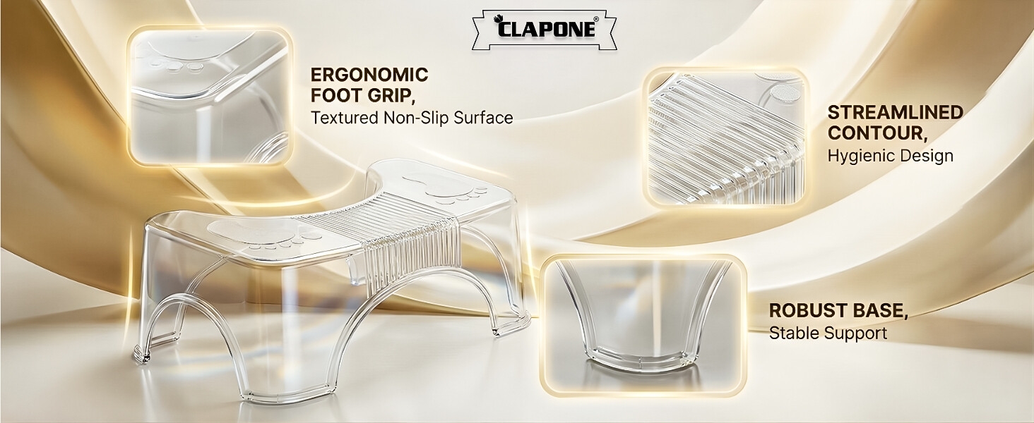 Foldable toilet posture stool for adults with massage rollers and stable base