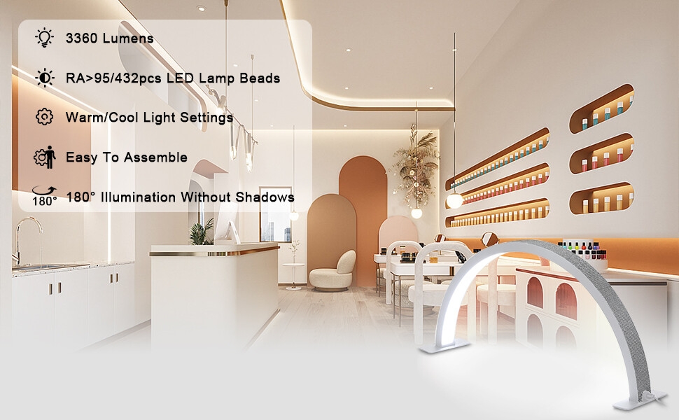 Half Moon Light Nail Lamp for Desk