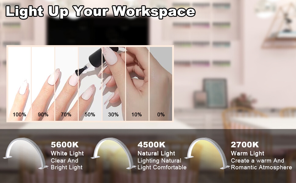 Half Moon Light Nail Lamp for Desk