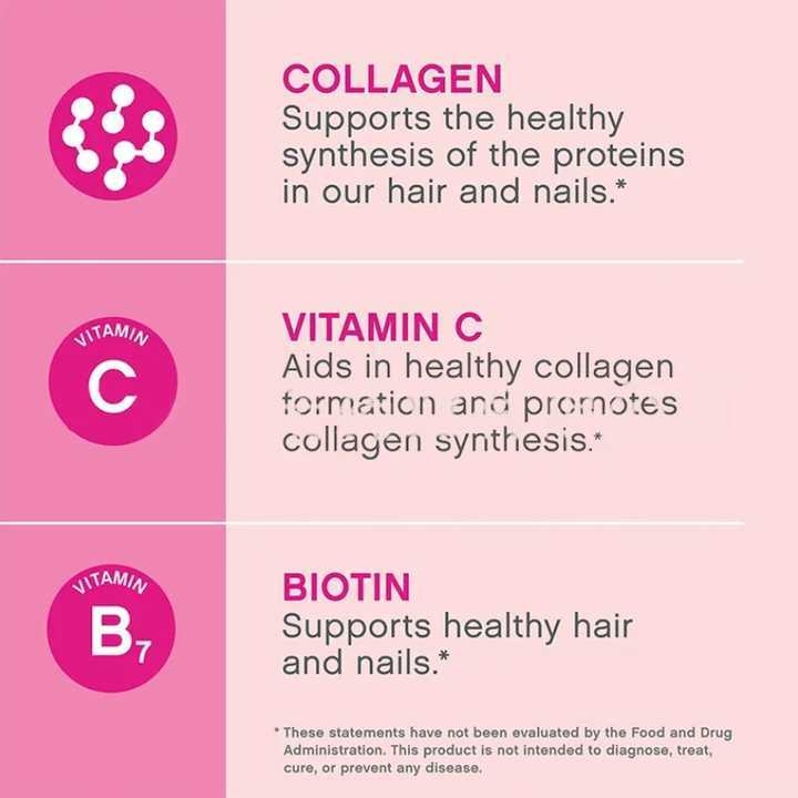 Dietary Supplement Super Collagen Peptides+Vitamin C & Biotin Capsules Hydrolyzed Bovine for Hair Skin Nails & Joints