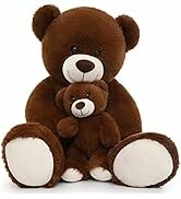 Tezituor Giant Teddy Bear Stuffed Animal 39in, Large Teddy Bear Mommy with Baby, Big Teddy Bear S...