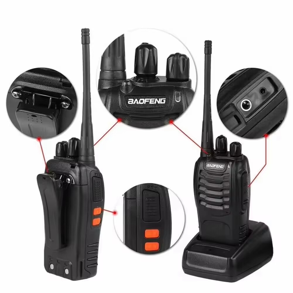 CHEAPEST FACTORY ORIGINAL HOTEL SECURITY WALKIE TALKIE  888S 5W 16CH UHF 400-470MHZ RADIO BAOFENG BF888S WITH HEADSET
