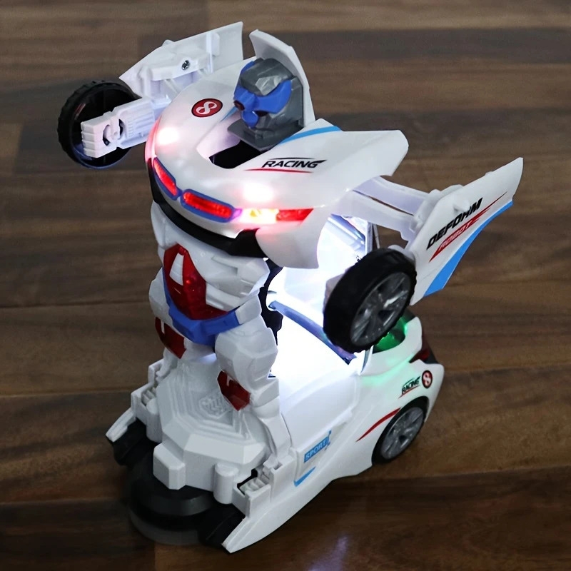 automatic deformation robot car toy car   a robot car automatic universal avoid obstacles with lights and music birthday gift christmas gift holiday gift not delivery battery halloween gift details 7