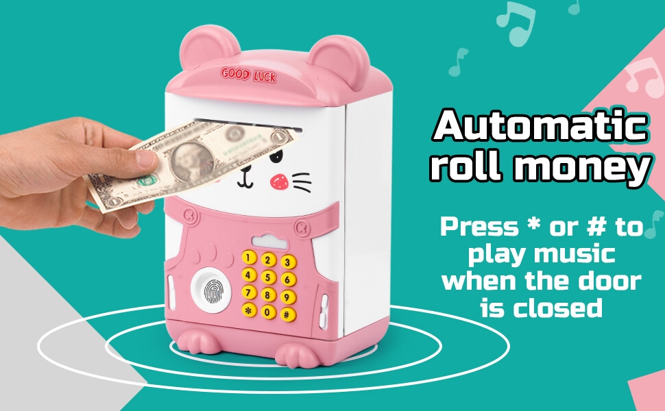 money bank for kid ; money bank with lock ; money bank ATM Saving money bank with lock