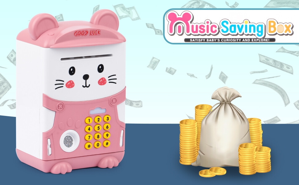 money bank for kid ; money bank with lock ; money bank ATM Saving money bank with lock