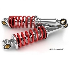 two red and silver springs on a white background.