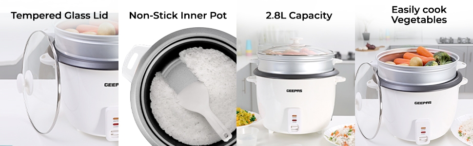 Geepas Automatic Rice Cooker, 2.8L