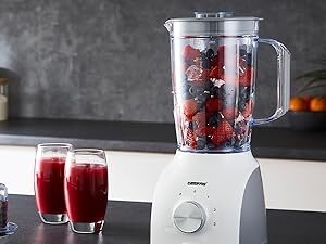 Geepas 600W 2 in 1 Food Jug Blender, White