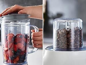 Geepas 600W 2 in 1 Food Jug Blender, White