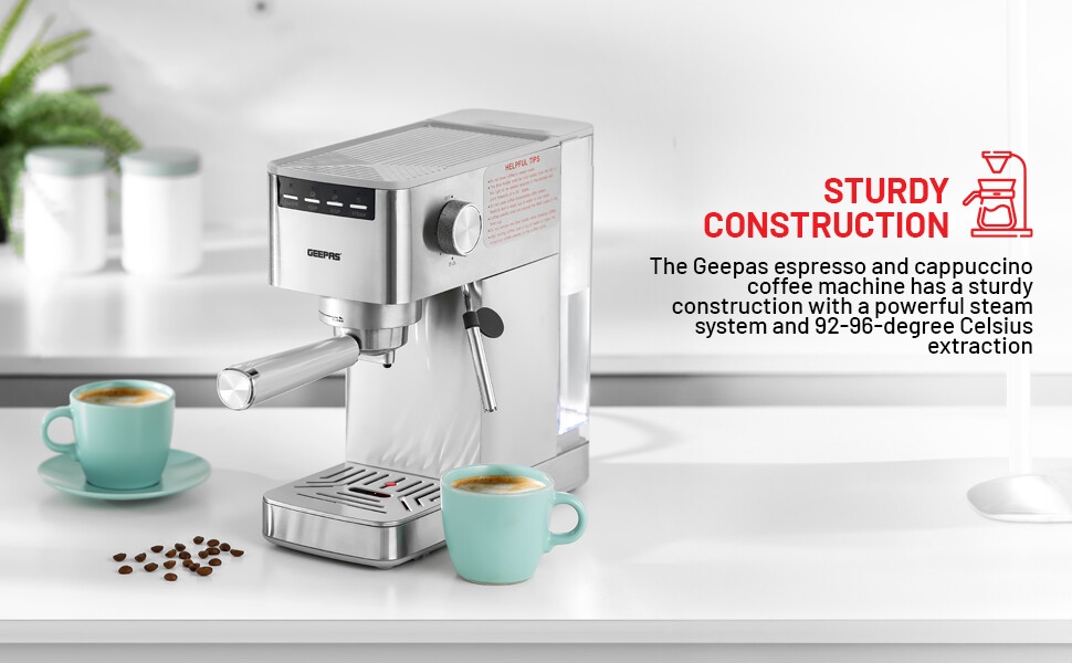 Geepas Espresso and Cappuccino Coffee Machine