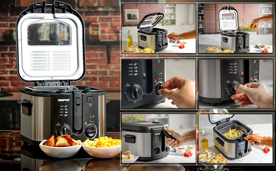 Deep Fat Fryer frying basket burgers chips fish chicken doughnuts fritters Frying oil free fryer