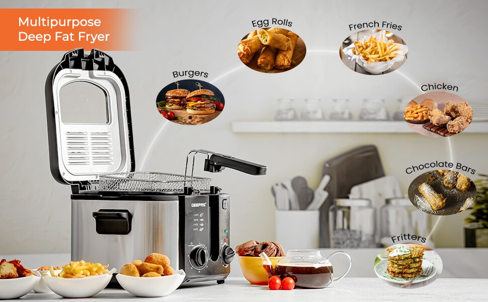 Deep Fat Fryer frying basket burgers chips fish chicken doughnuts fritters Frying oil free fryer