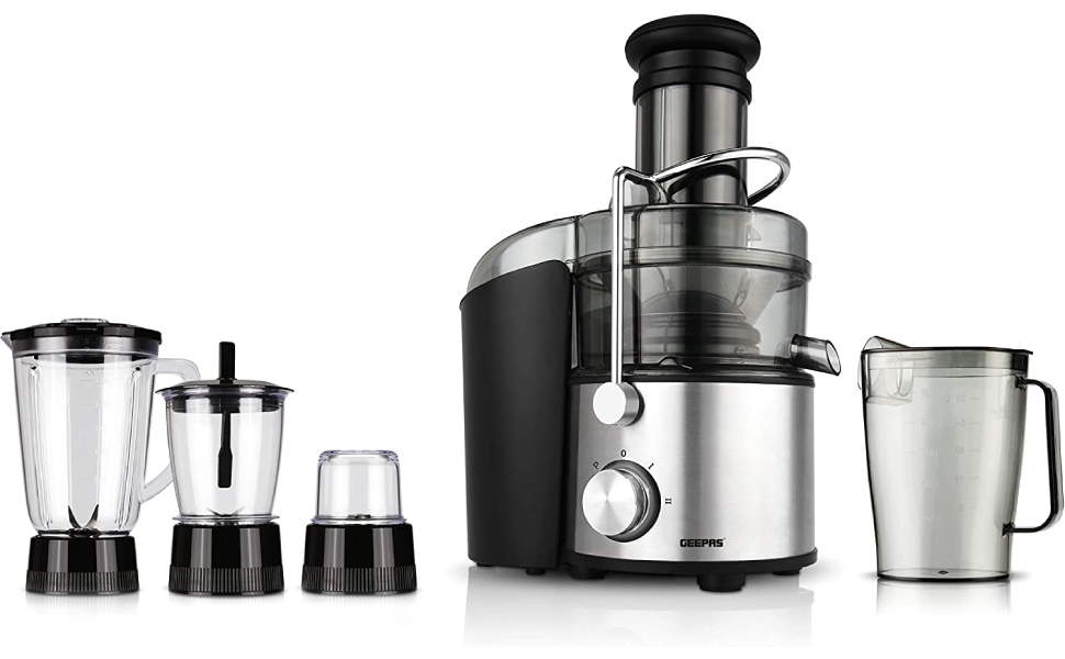 GEEPAS 4-in-1 Blender And Juice Extractor, Black, GSB44016