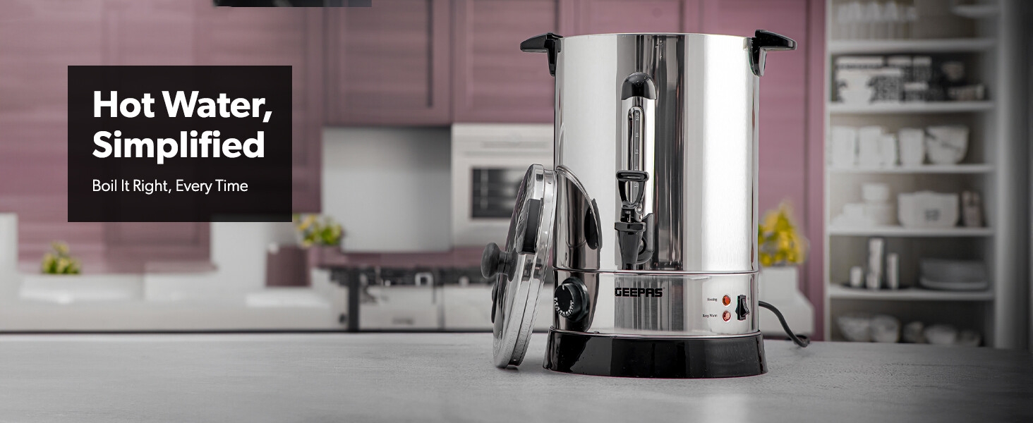 Geepas Electric Catering Urn, 1650W Instant Hot Water Boiler Dispenser