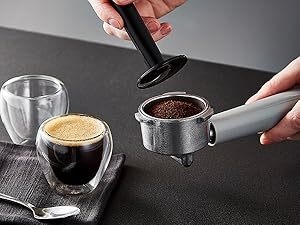 GEEPAS Espresso & Cappuccino Coffee Machine with Milk Frother, Silver