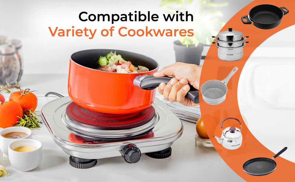 Geepas Stainless Steel Single Hot Plate