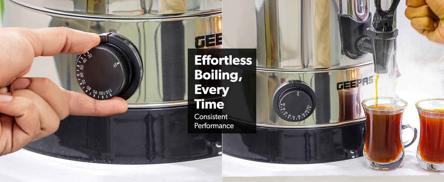 Geepas Electric Catering Urn, 1650W Instant Hot Water Boiler Dispenser