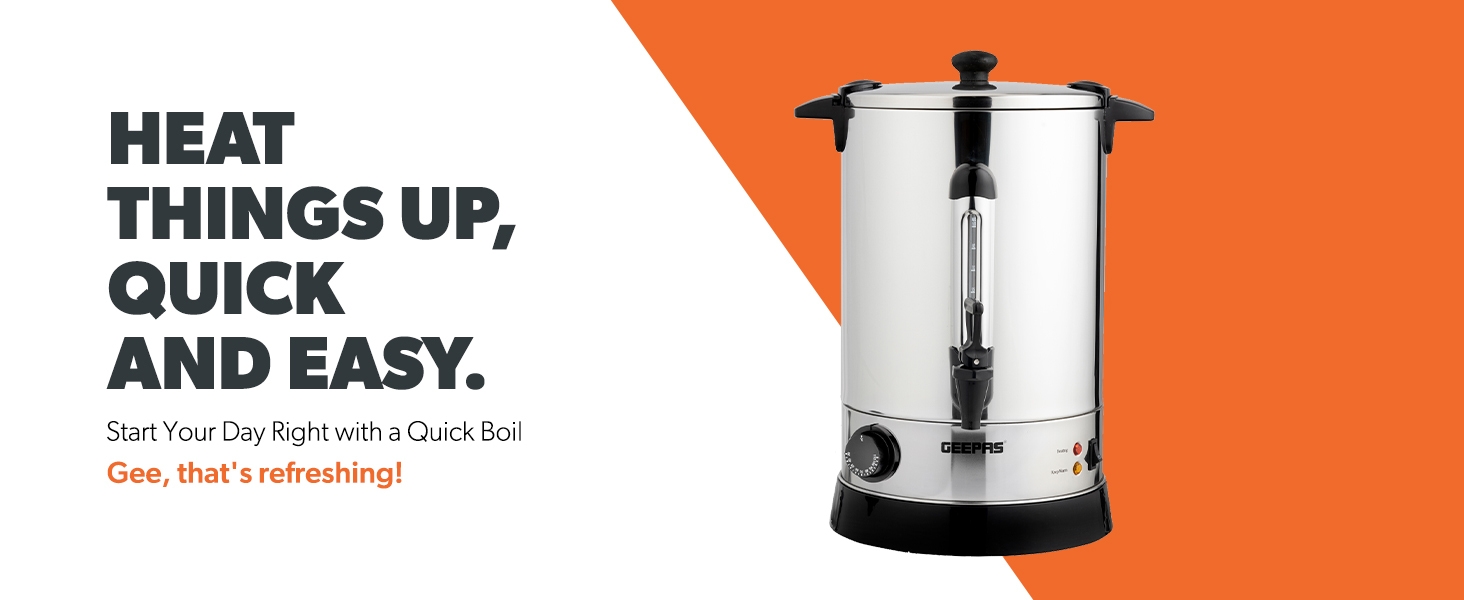 Geepas Electric Catering Urn, 1650W Instant Hot Water Boiler Dispenser