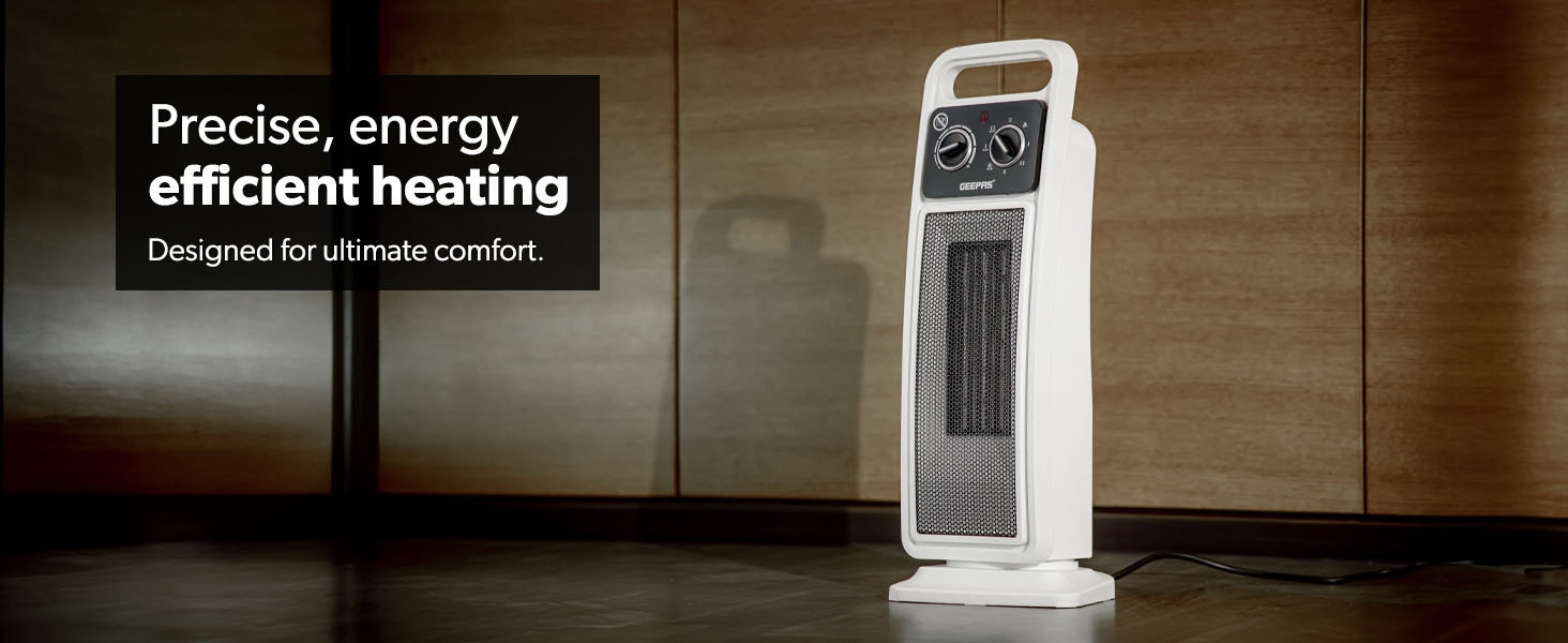 Geepas Ceramic Heater, Portable Electric Space Heater