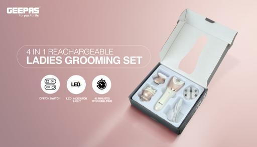display image 1 for product Geepas GLS86053 Lady Shaver Set - Electric Hair Remover - Detachable Shaving Head- On/Off Switch- LED Indicator Light- Ideal to Remove Unwanted Hair
