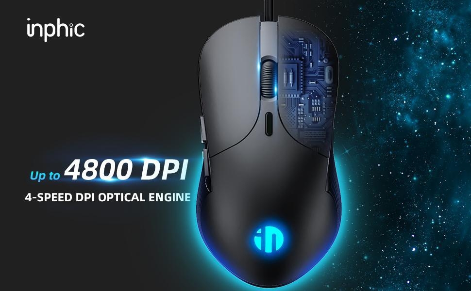 Four-speed DPI optical engine is adjustable