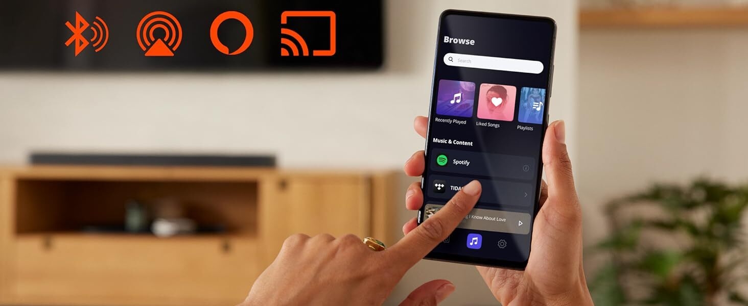 built-in wifi, alexa, airplay, chromecast, internet radio, podcast