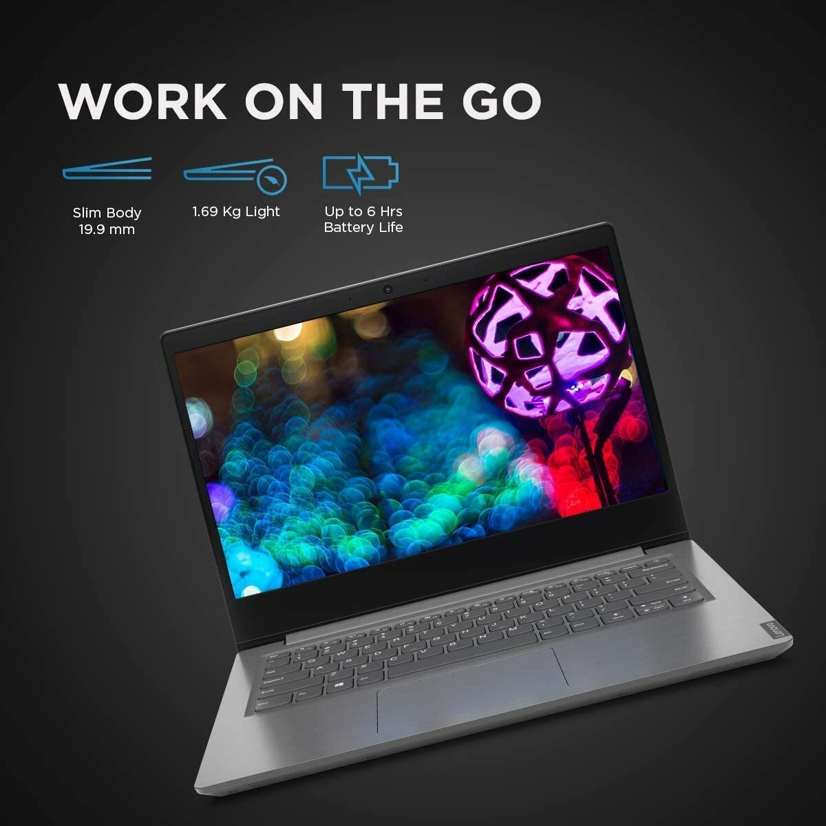 Lenovo V14 Intel Core i3 10th Gen 14-inch HD Thin and Light Laptop (4GB RAM/1TB  HDD/DOS/Grey/ 1.6 kg)