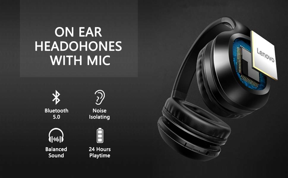 Lenovo Hd100 Wireless Over Ear Headphone Black TilyExpress Uganda