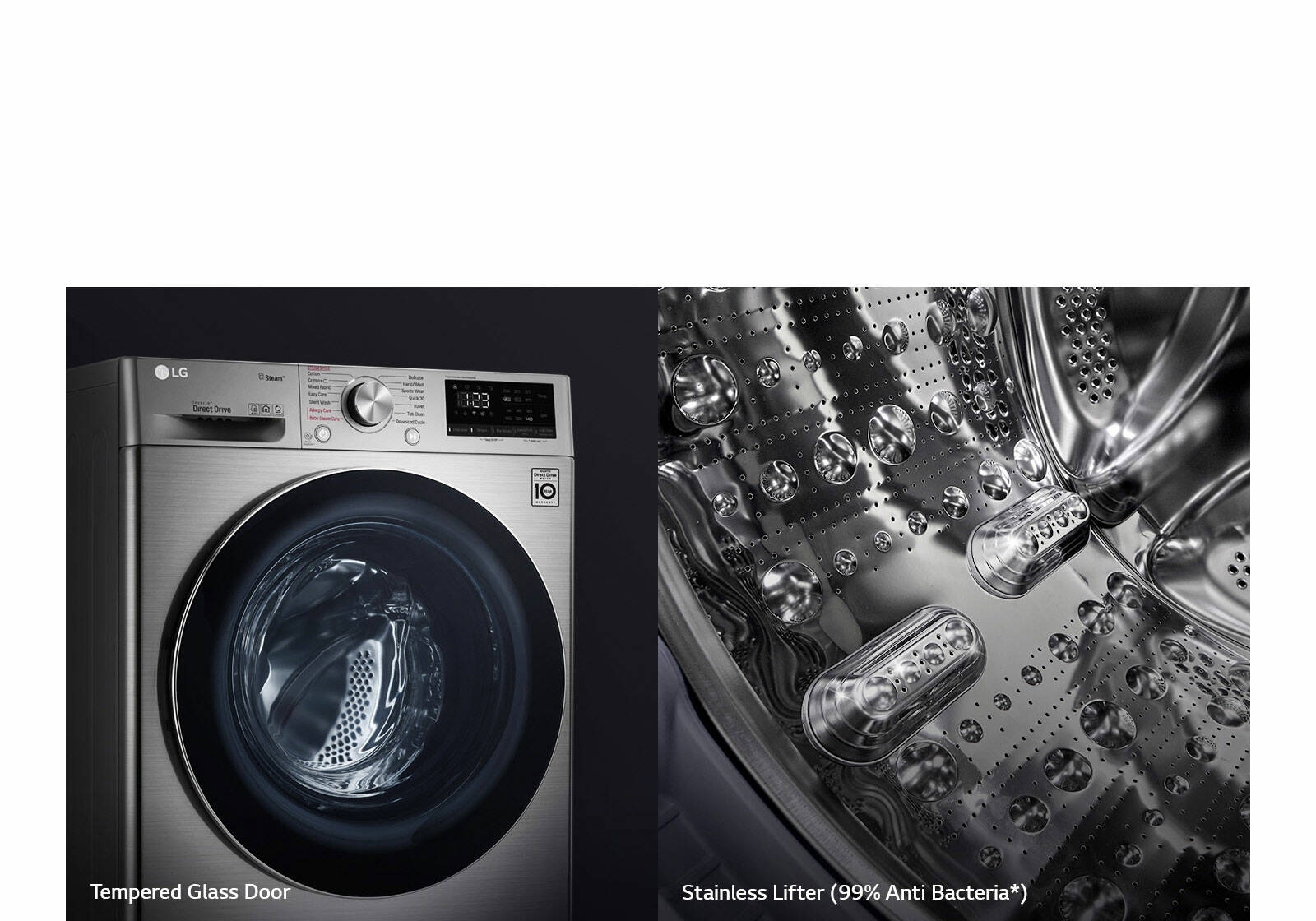 LG F4V5RYP2T 10.5 kg More Durable and Hygienic