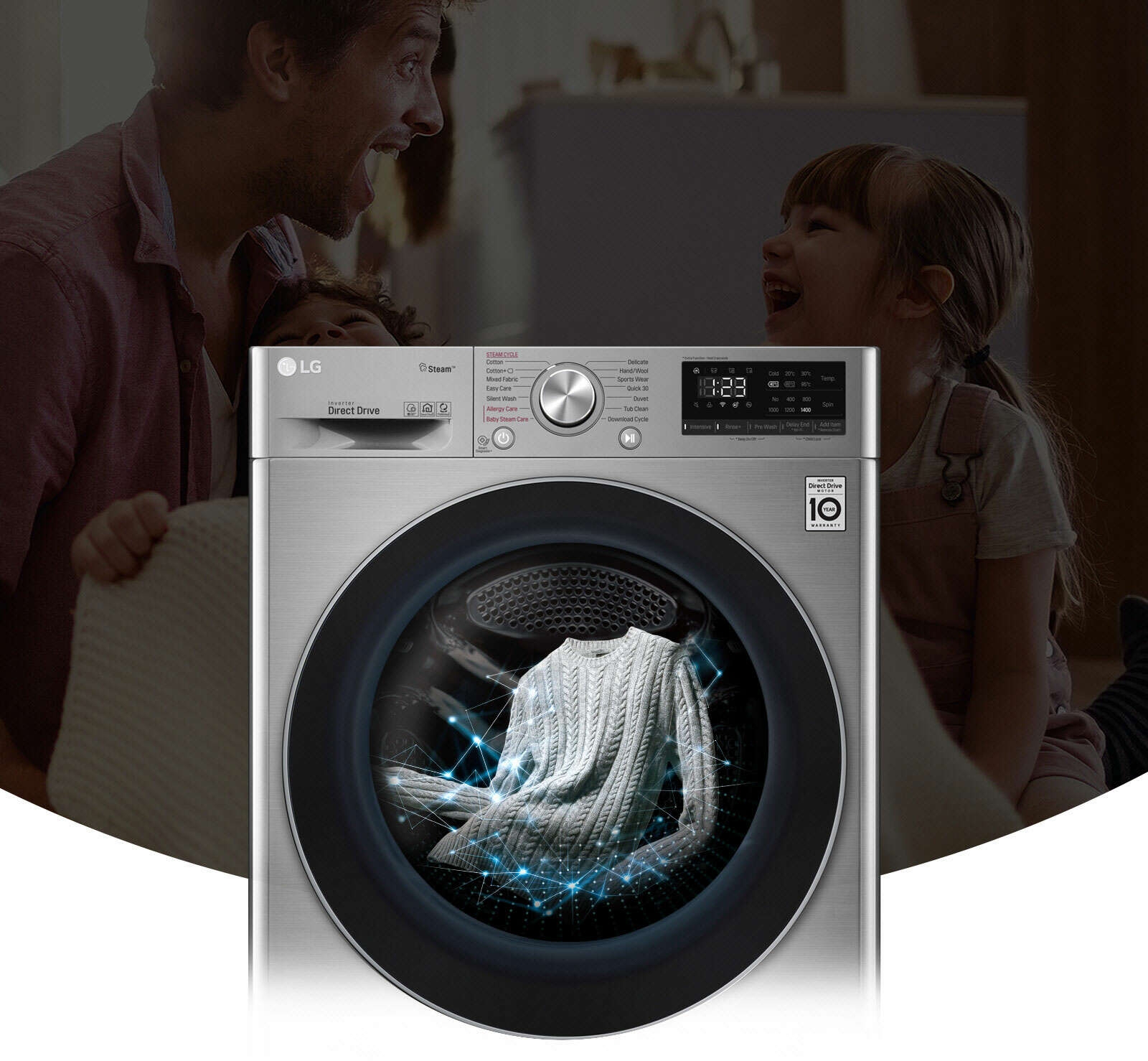 LG F4V5RYP2T 10.5 kg More Fabric Protection