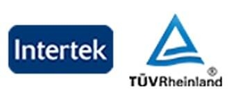Images with '5-step filtration' and 'Up to 99%' and the logo of Intertek and TUV Rheinland.