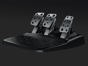 zoom of the pedals of G29 racing wheel for playstation