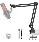 MAONO Microphone Boom Arm: Heavy Duty Adjustable Metal Suspension mic stand with Upgraded Desk Cl...