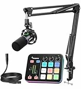 MAONO Gaming Streaming Equipment Bundle: Audio Interface Mixer and XLR Dynamic Mic RGB Noise Redu...