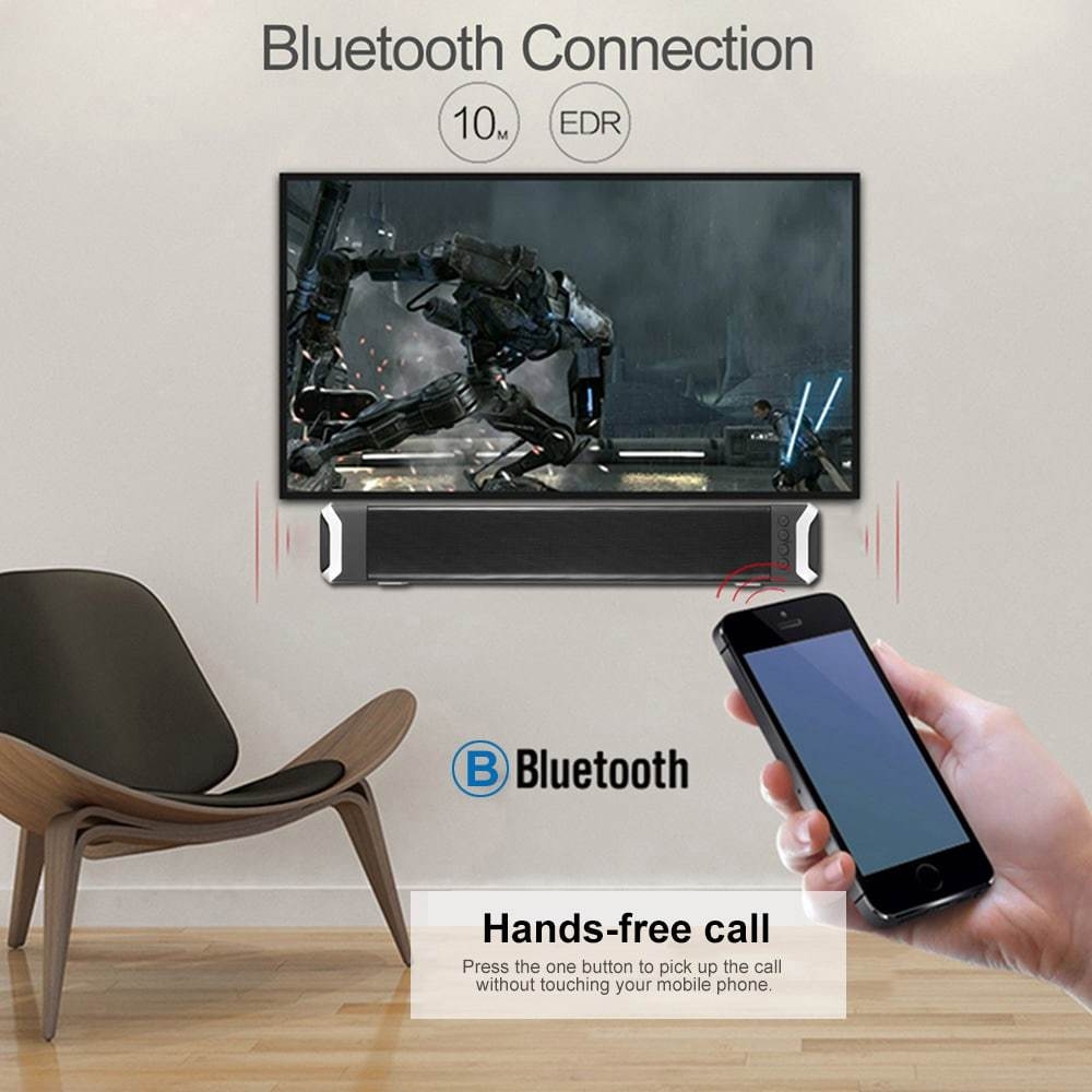 NewRixing NR - 2017 Elegant Wireless Bluetooth Soundbar Home Theater Speaker- Red NewRixing NR - 2017 Elegant Wireless Bluetooth Soundbar Home Theater Speaker- Red