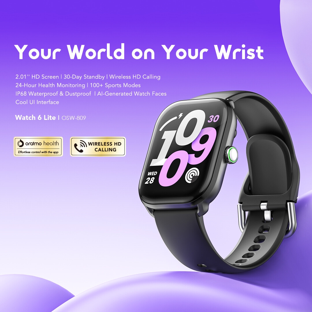 oraimo Smart Watch Watch 6 Lite OSW-809 01 Your World on Your Wrist