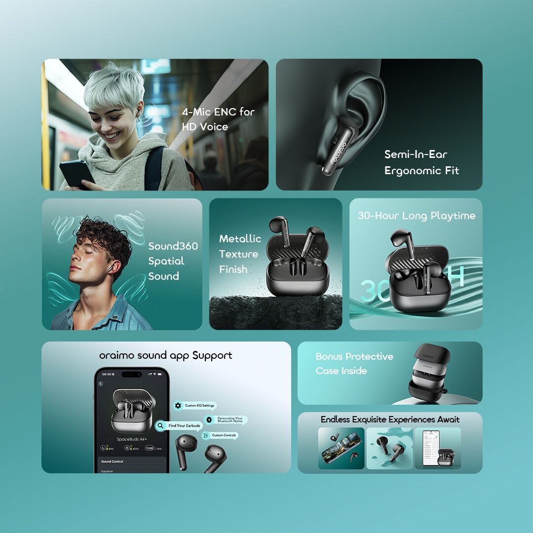 Oraimo True Wireless Earbuds SpaceBuds Air+ OTW-323SP 2 Feature