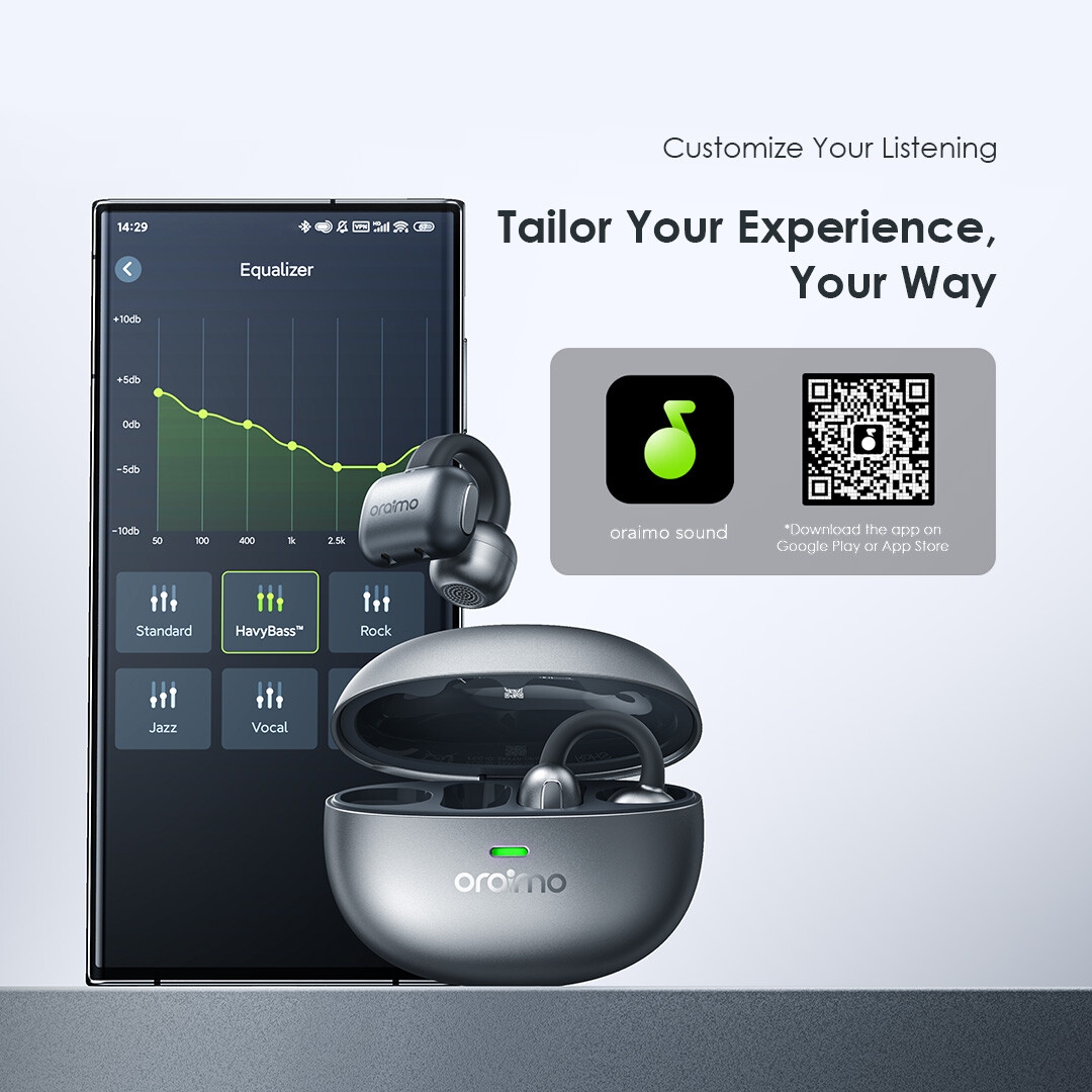 oraimo Open-Ear Headphones OpenSnap N OTW-372N oraimo app eq