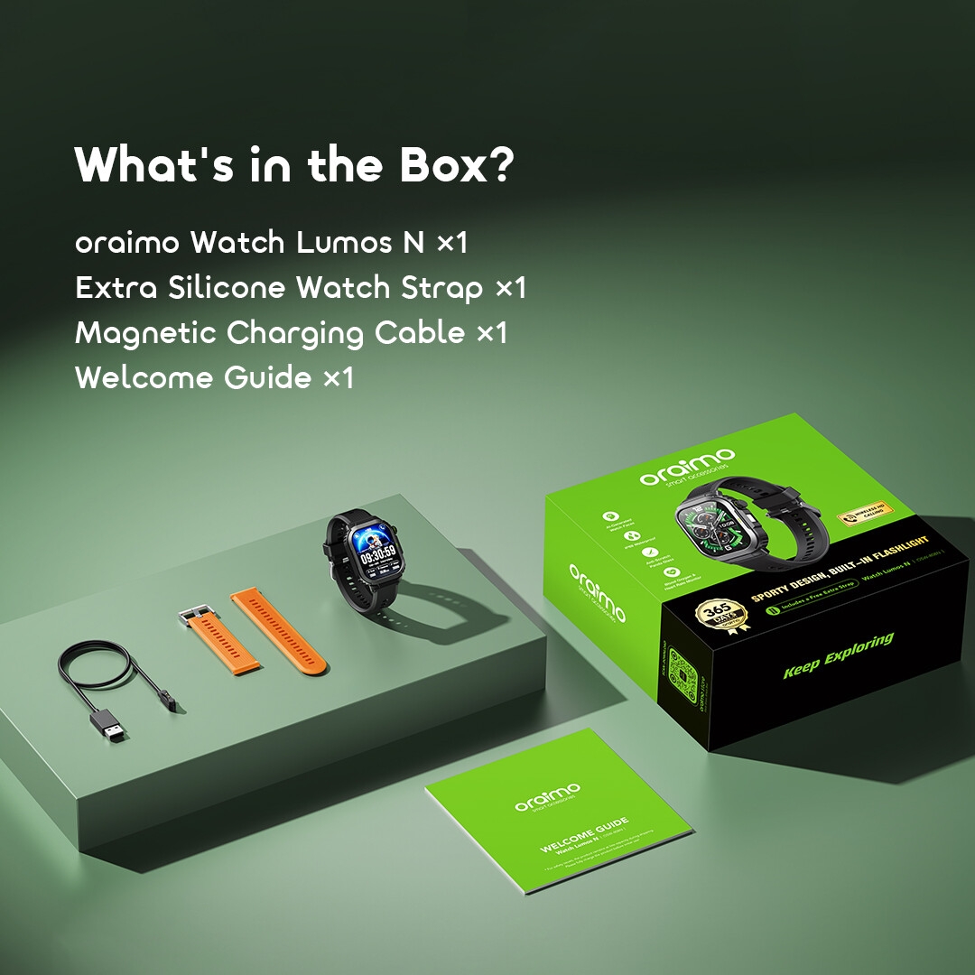 oraimo hd display smart watch watch lumos n osw-808n in the box 13