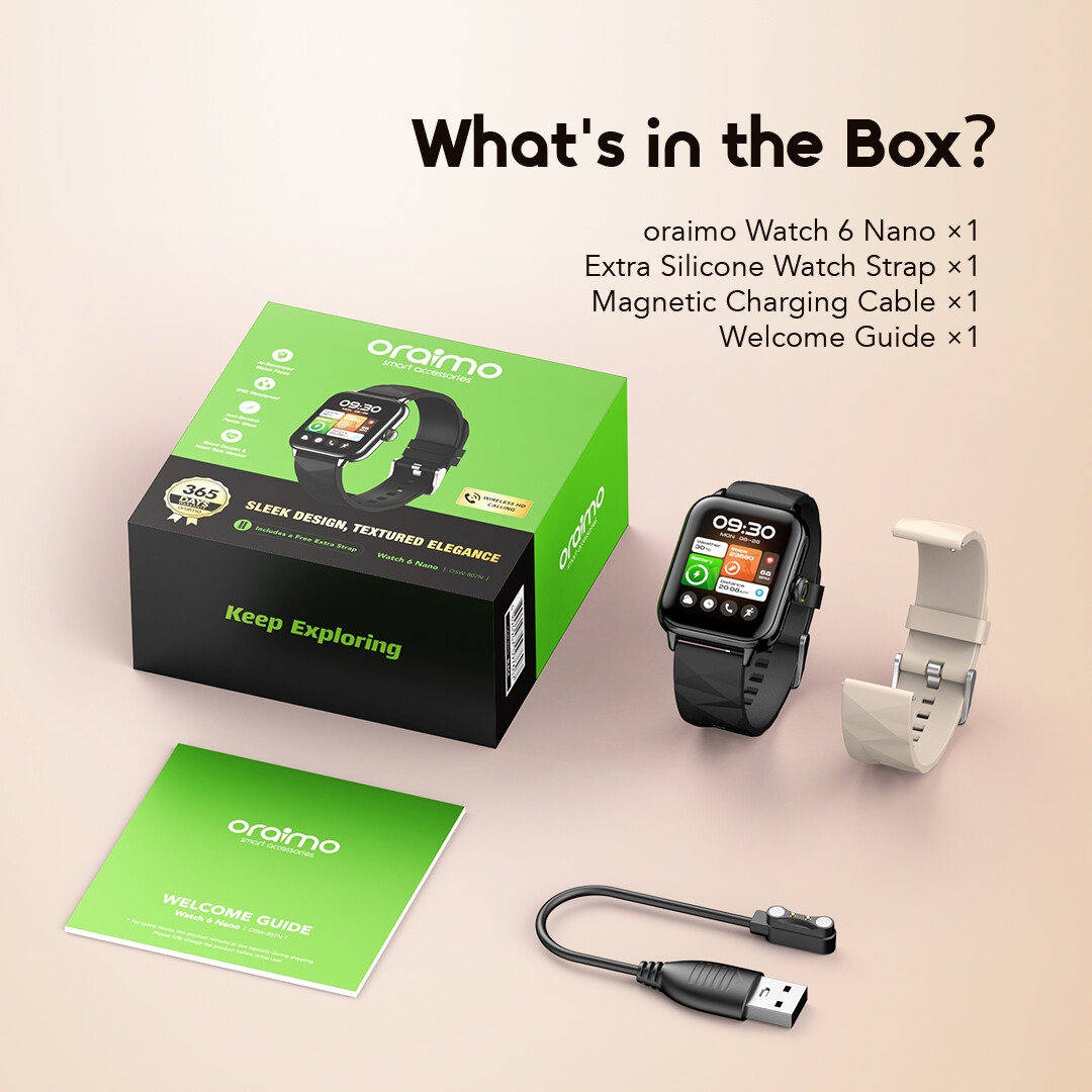 oraimo Smart Watch Watch 6 Nano OSW-807N  11 package
