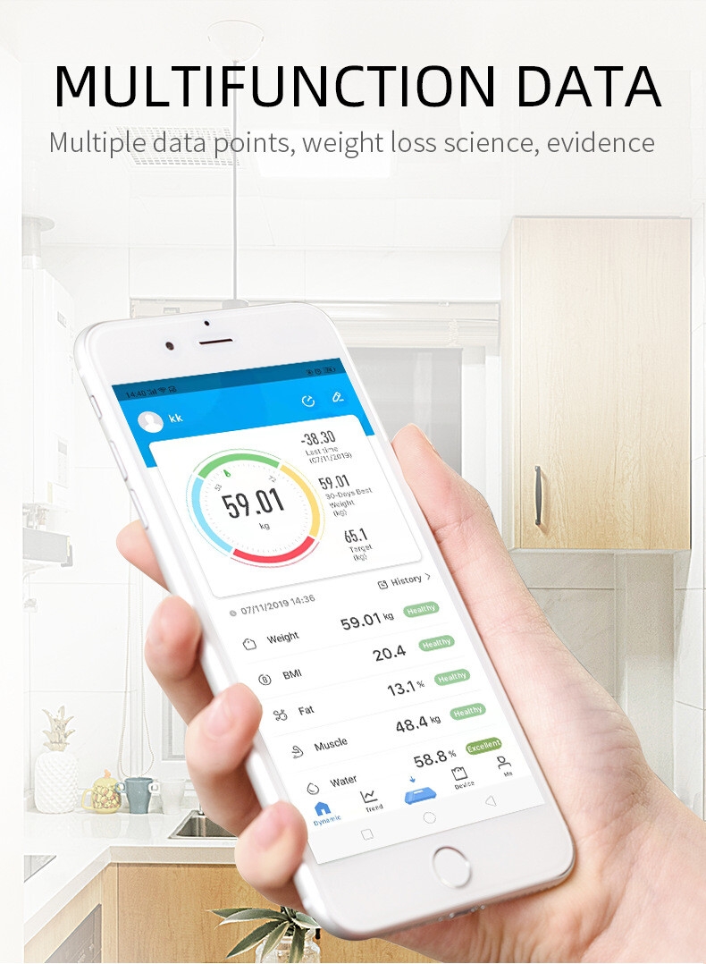 2023 Smart Body Scale USB Charging with 14 key Body composition Analysis Bluetooth APP Health Quantum Analyzer digital scale